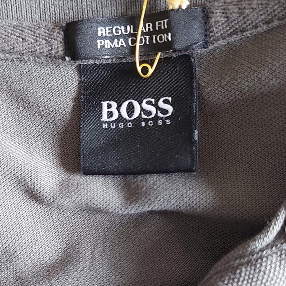 Hugo Boss Pima Cotton Polo Shirt Mens Size Large Khaki Short Sleeve - Picture 5 of 6
